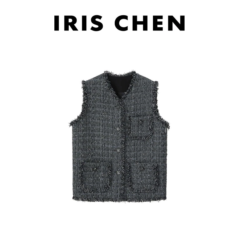 IRIS CHEN 香奶奶 2024秋冬新款女装设计师百搭小香风马甲24MJ325