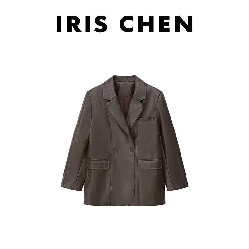 IRIS CHEN 中古皮衣 2024秋新款设计师高定百搭时髦外套24WT383