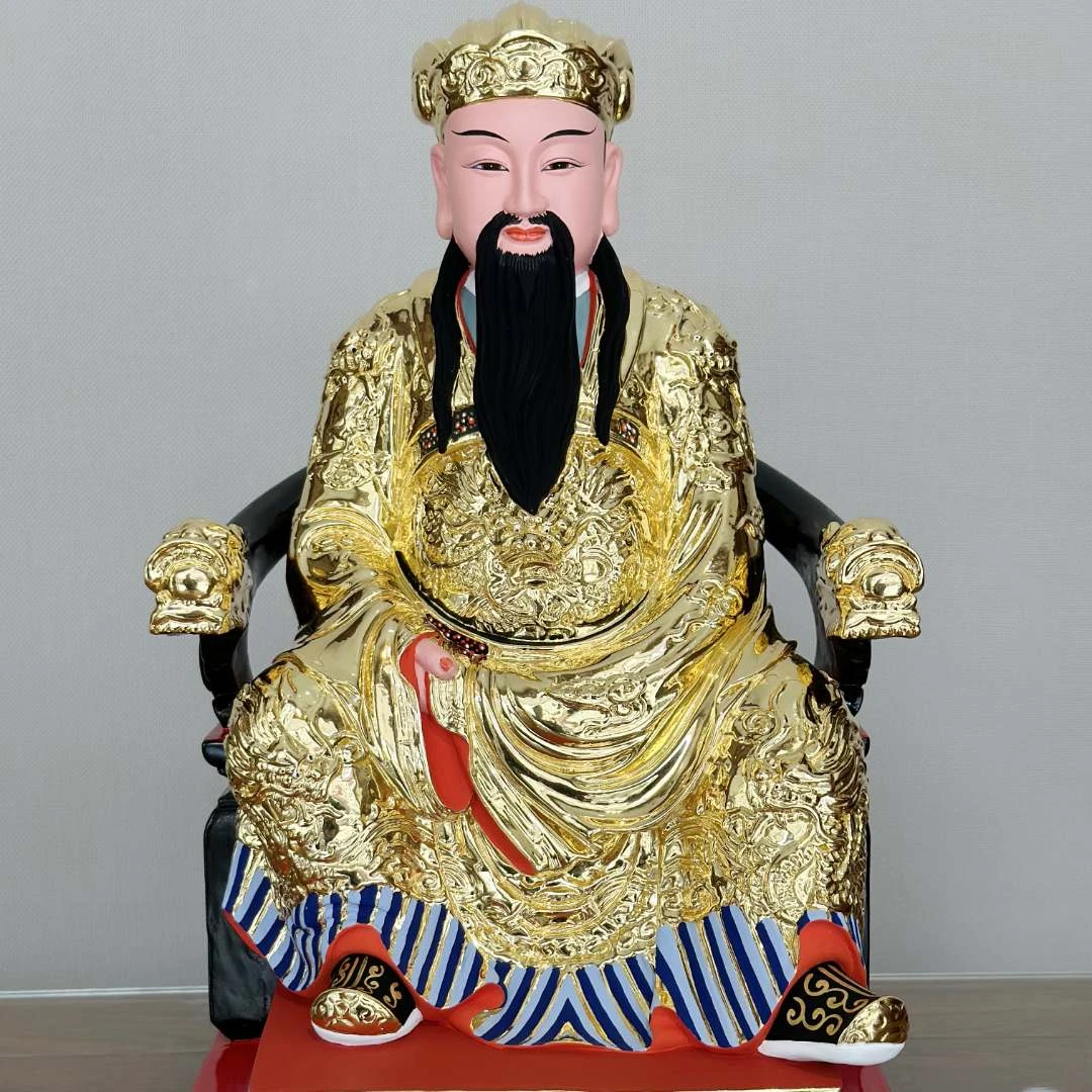 保生大帝医神香樟木手工雕刻贴金添彩精工满灵气家坛必备DS1014