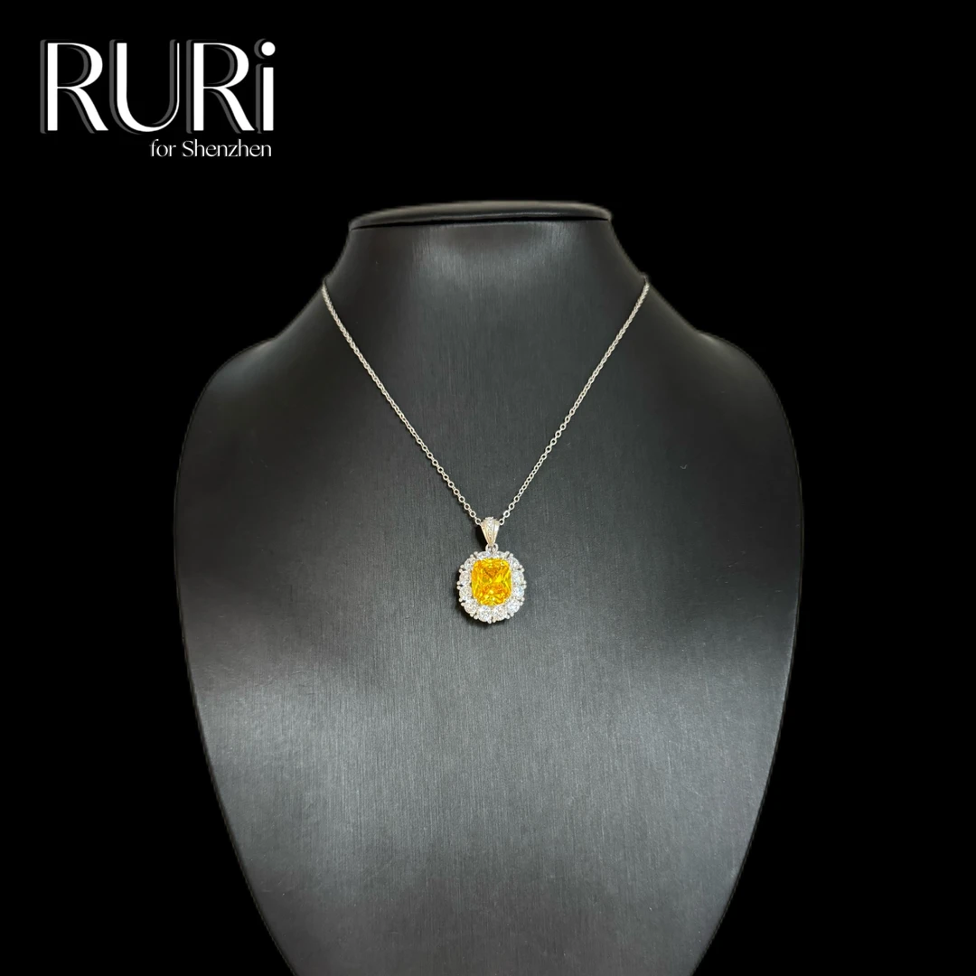 坠链均925银合成锆石 简约时尚百搭白边镶嵌石项链 A0492