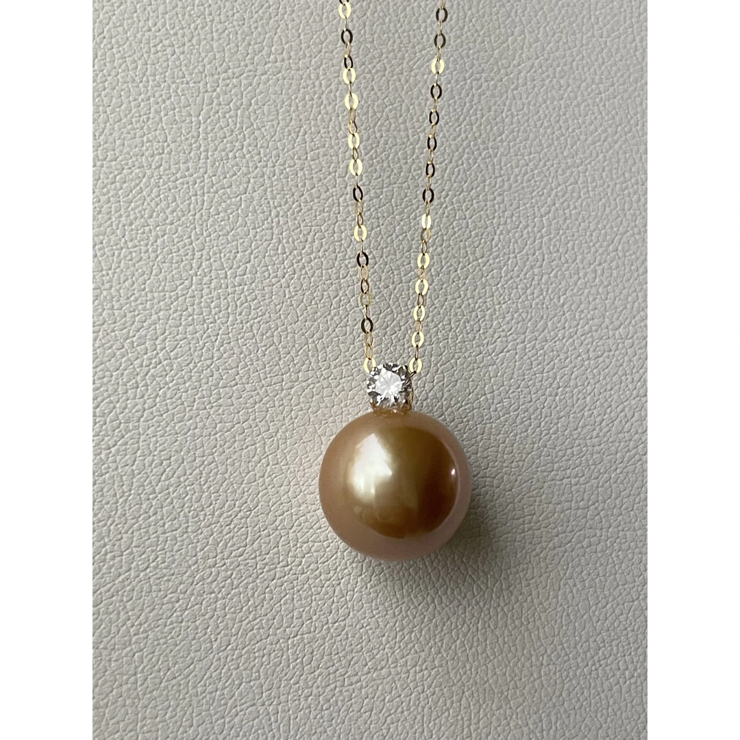 链子925银珍珠 气质百搭亮戴妃款金色珠珠项链