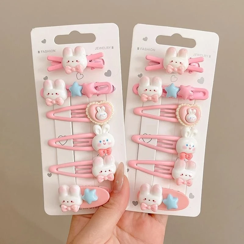 儿童可爱前额刘海小夹子甜美少女小兔子粉色发夹兔兔发卡碎发夹