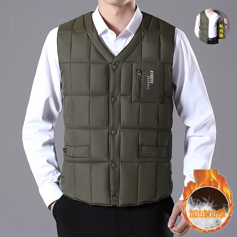 【品牌撤柜】秋冬款中老年马甲男士加厚款抗寒加绒保暖防水背心坎肩