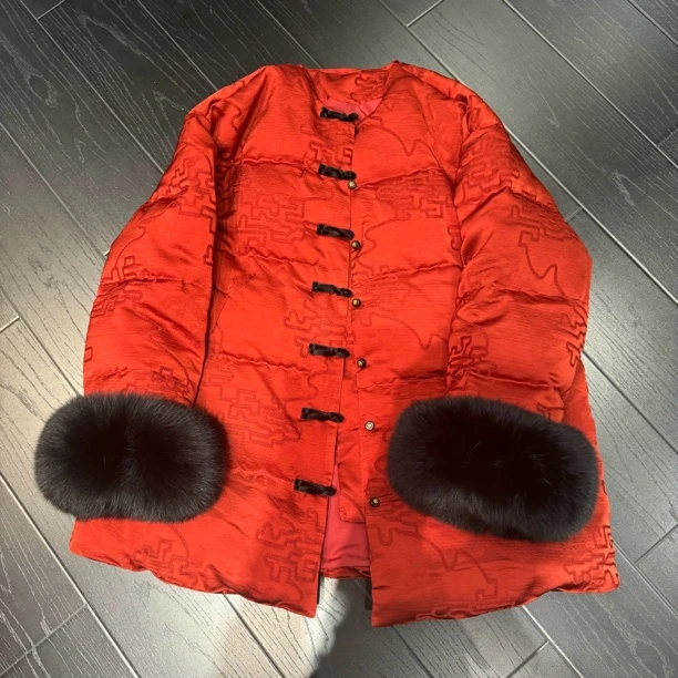7000-1《丹姐推荐》狐狸毛羽绒服外套