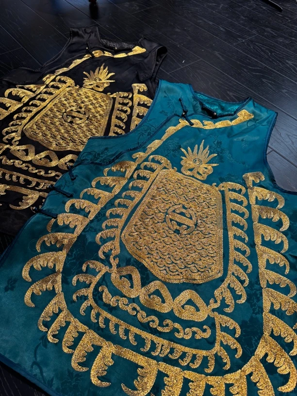 6661#《丹姐推荐》新中式国潮菠萝刺绣旗袍