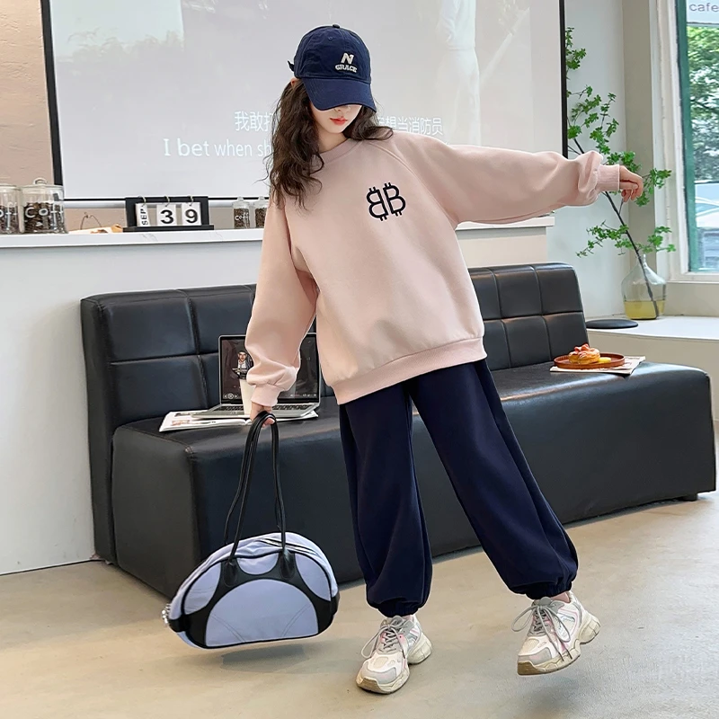 女童卫衣套装2024春秋新款洋气中大童休闲春秋儿童时髦春秋两件套