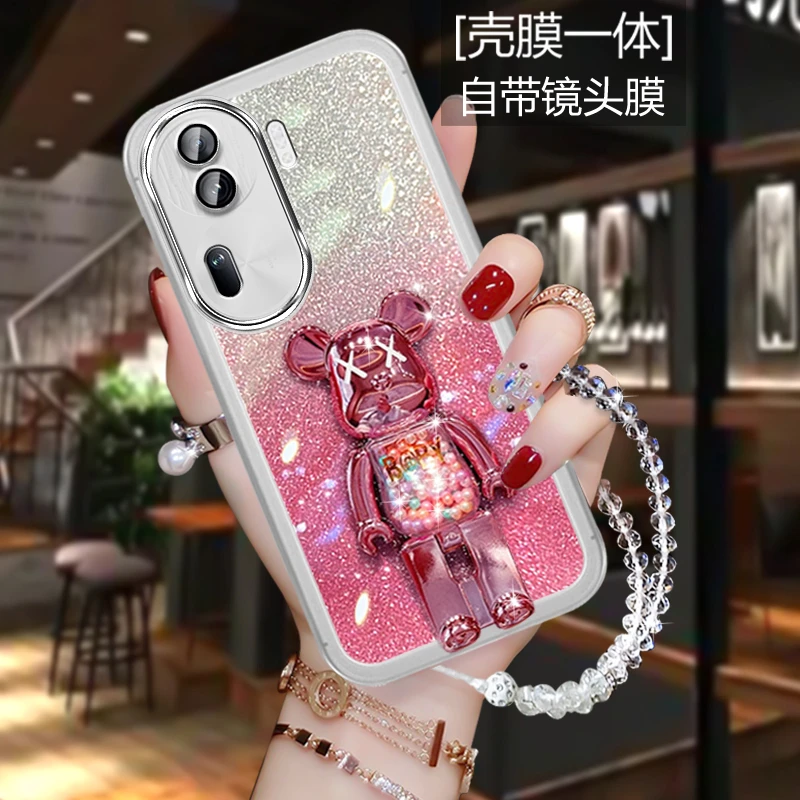 oppoReno11 5G手机壳新款Opporeno 11网红时尚PJH110透明软壳支架