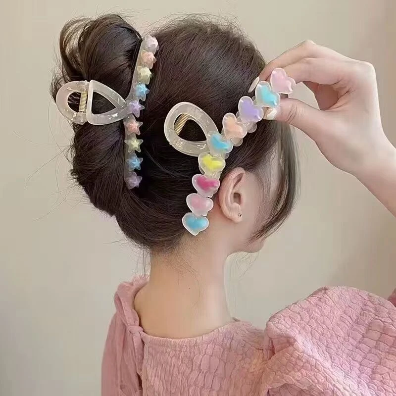 清透的星星~夏季网红发抓夹大号发夹女后脑勺ins气质鲨鱼夹高级感
