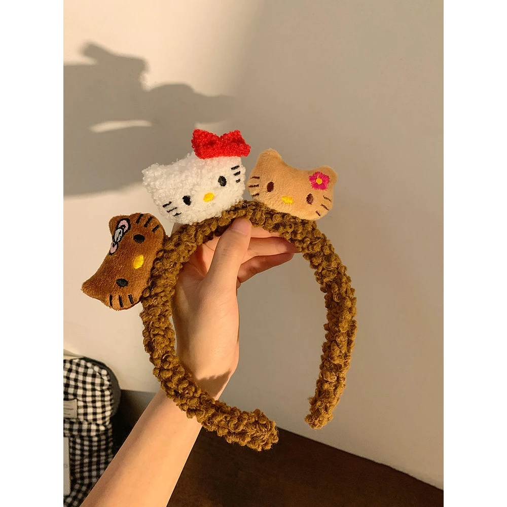 黑皮helloKitty夏威夷可爱毛绒发箍女敷面膜洗脸专用化妆头箍