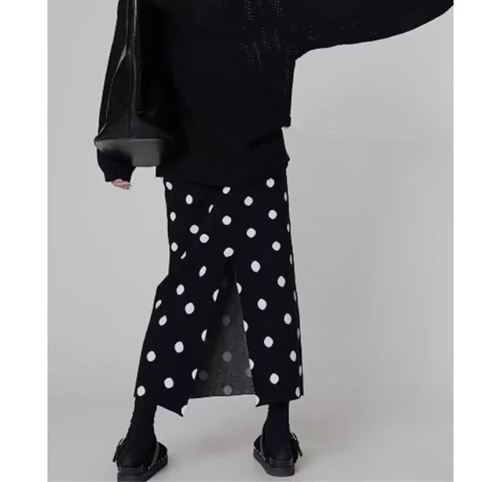 圆点毛呢大码女半裙