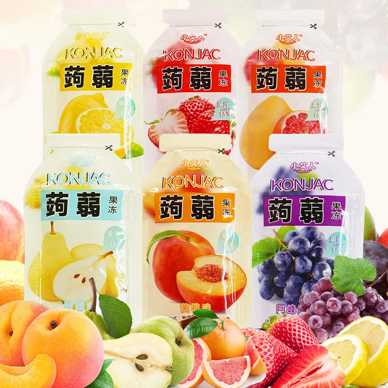 蒟蒻果冻低0脂白桃果汁网红休闲零食儿童解馋非0卡魔芋吸吸冻代餐