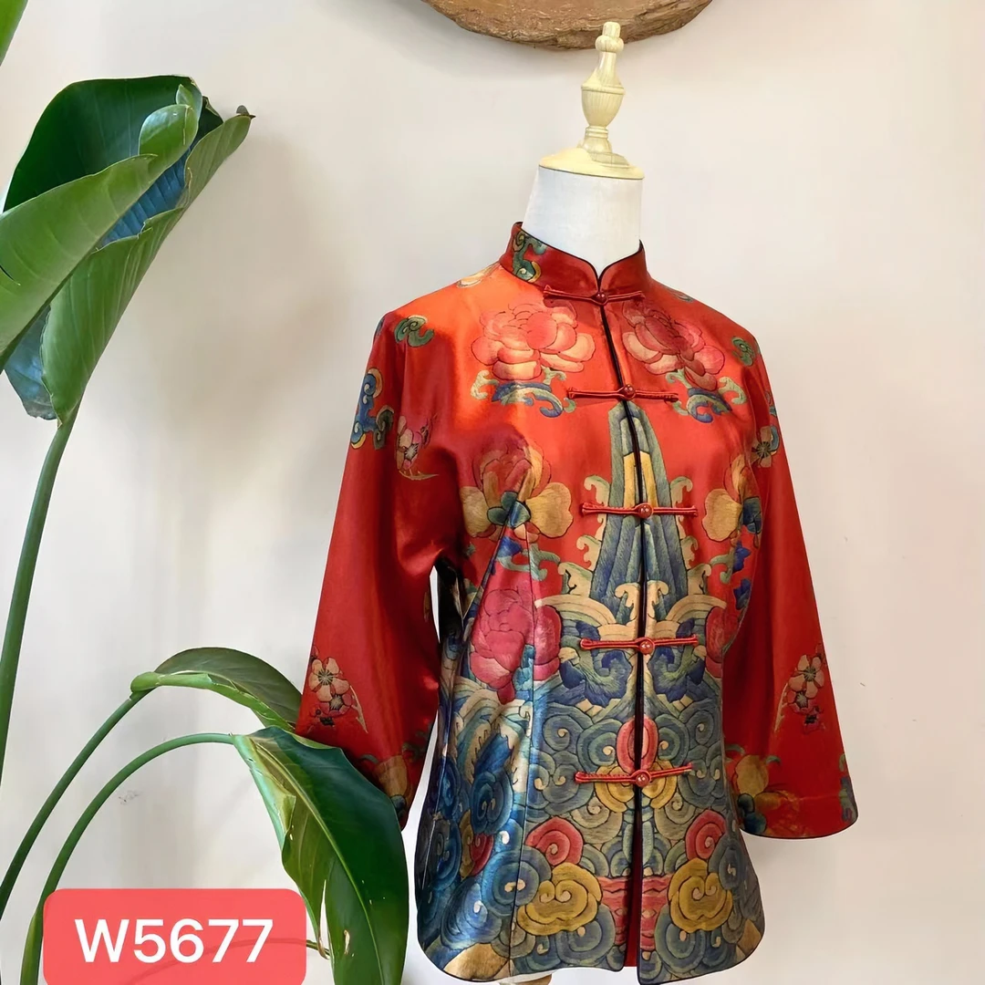娜家国风祥云海潮图中式姐姐服上衣W（5677）