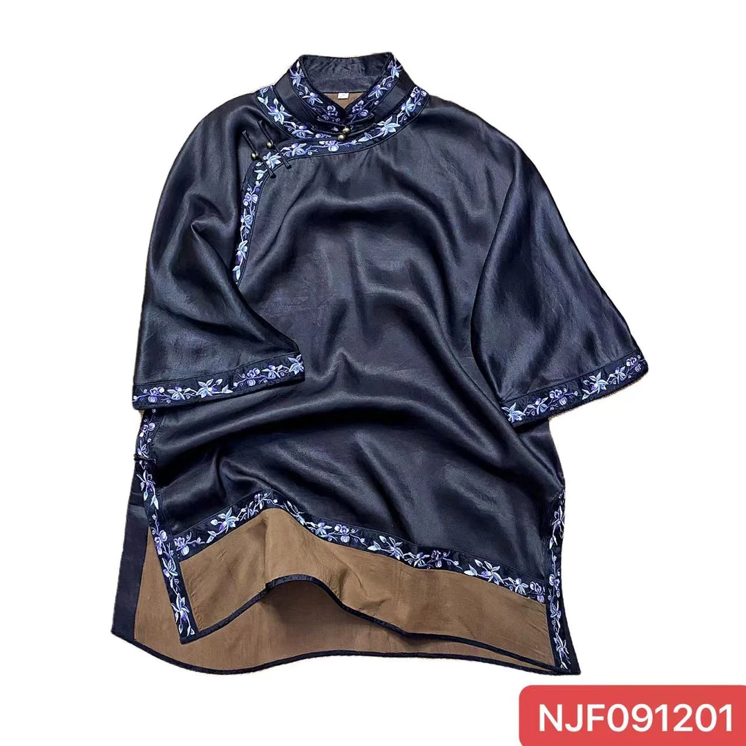 娜家国风黑色刺绣太太服上衣NJF（091201）中国风气质设计师重工