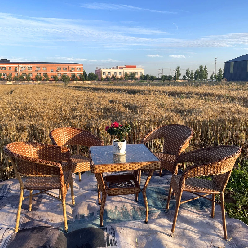 户外藤椅三件套加宽藤线阳台桌椅休闲组合室内外阳台庭院酒店防晒