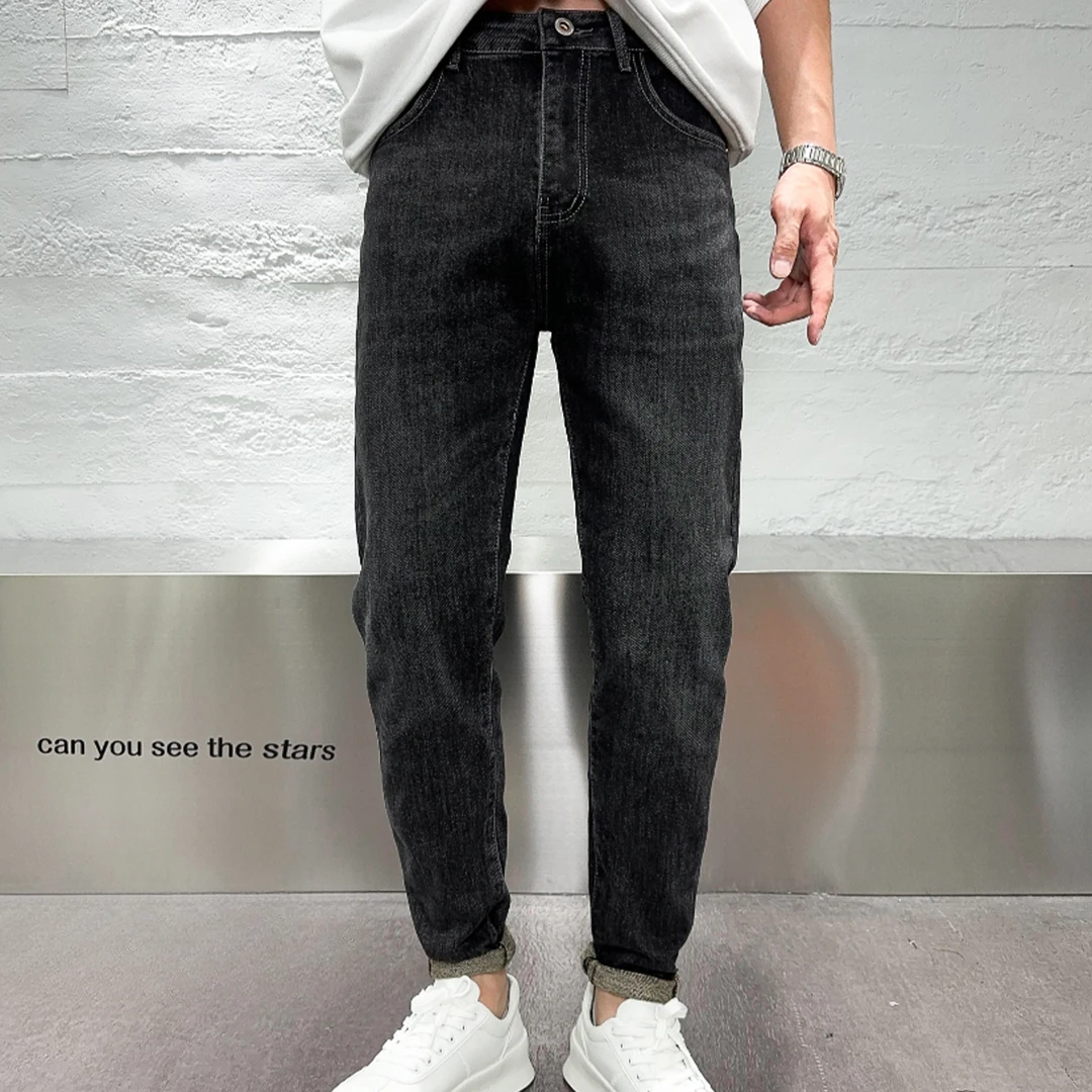 2024秋季新款男士休闲牛仔裤宽松直筒裤新款休闲百搭长裤子男小脚