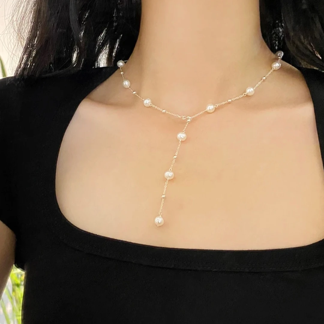 铜合金项链 百搭坠链仙女经典加长款毛衣链设计感银河雨项链