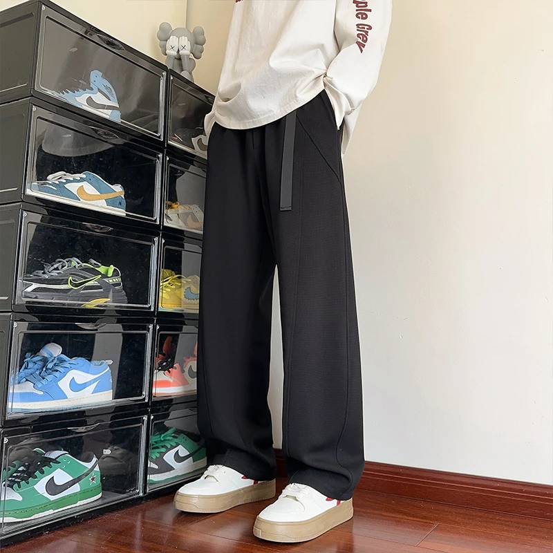 弯刀裤休闲裤春季运动时尚美式潮牌卫裤男重磅裤子宽松直筒运动裤