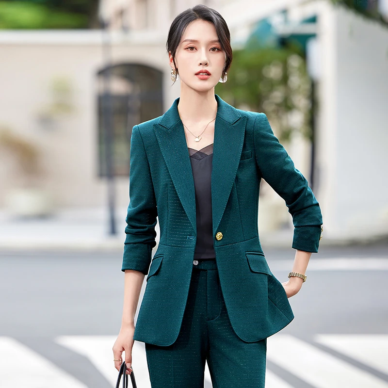 气质女神范职业装长袖西装套装时尚修身正装2024春秋冬韩版商务韩