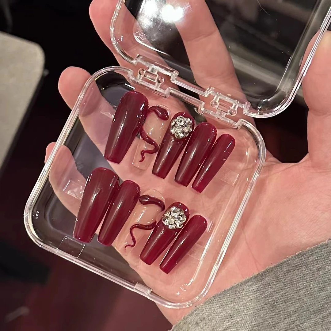 【红蛇】手工穿戴甲直播链接 手工穿戴甲 手工制品默认微瑕