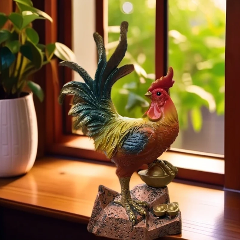 公鸡摆件 中式仿真动物乔迁礼品家居树脂摆件玄关柜酒柜电视柜sks
