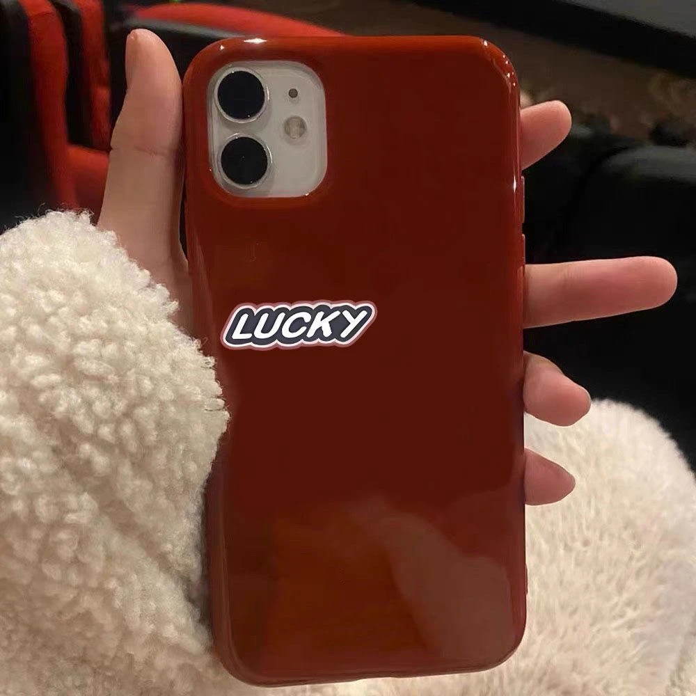 Luck幸运苹果14手机壳iPhone15新年红11高级13promax小众12个性软