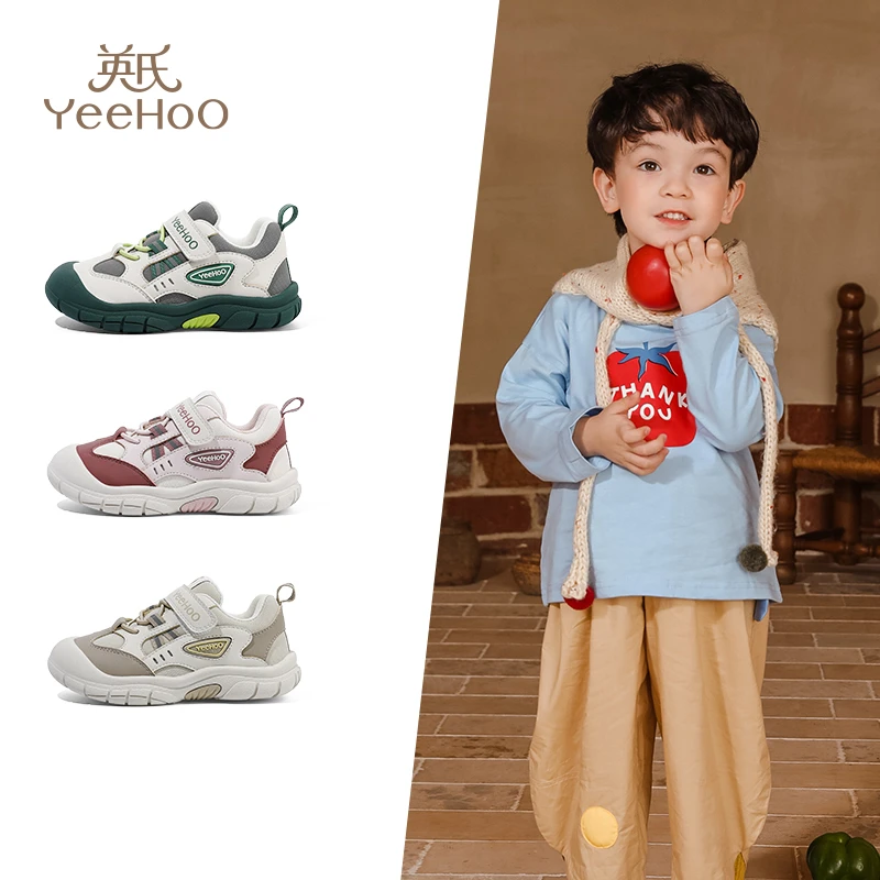 英氏童鞋儿童运动鞋2025春季新款防滑耐磨鞋子宝宝透气休闲鞋6102