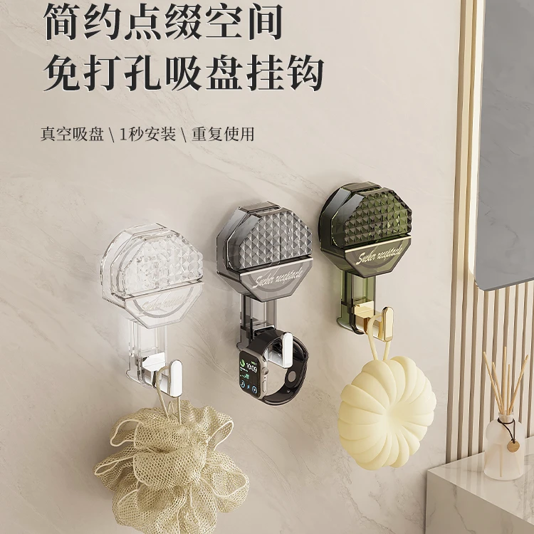 吸盘挂钩强力粘胶承重卫生间毛巾粘钩免打孔壁挂式门后无痕挂衣钩