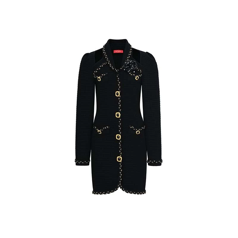 【陈大可专属】LE FAME/拉飞姆复古港风连衣裙O242