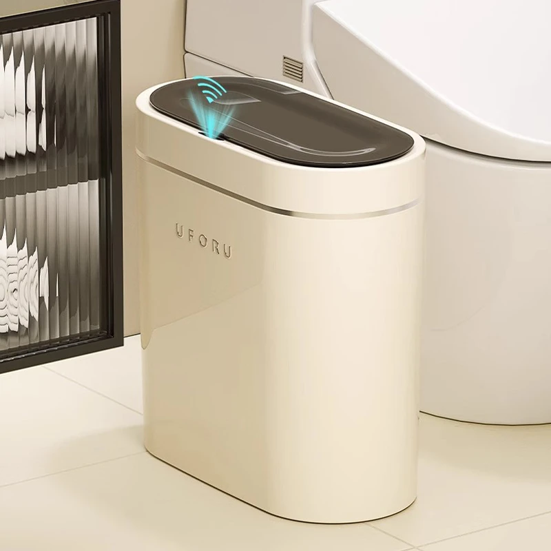 智能感应式垃圾桶家用2024新款厕所卫生间客厅轻奢高档带盖窄夹缝