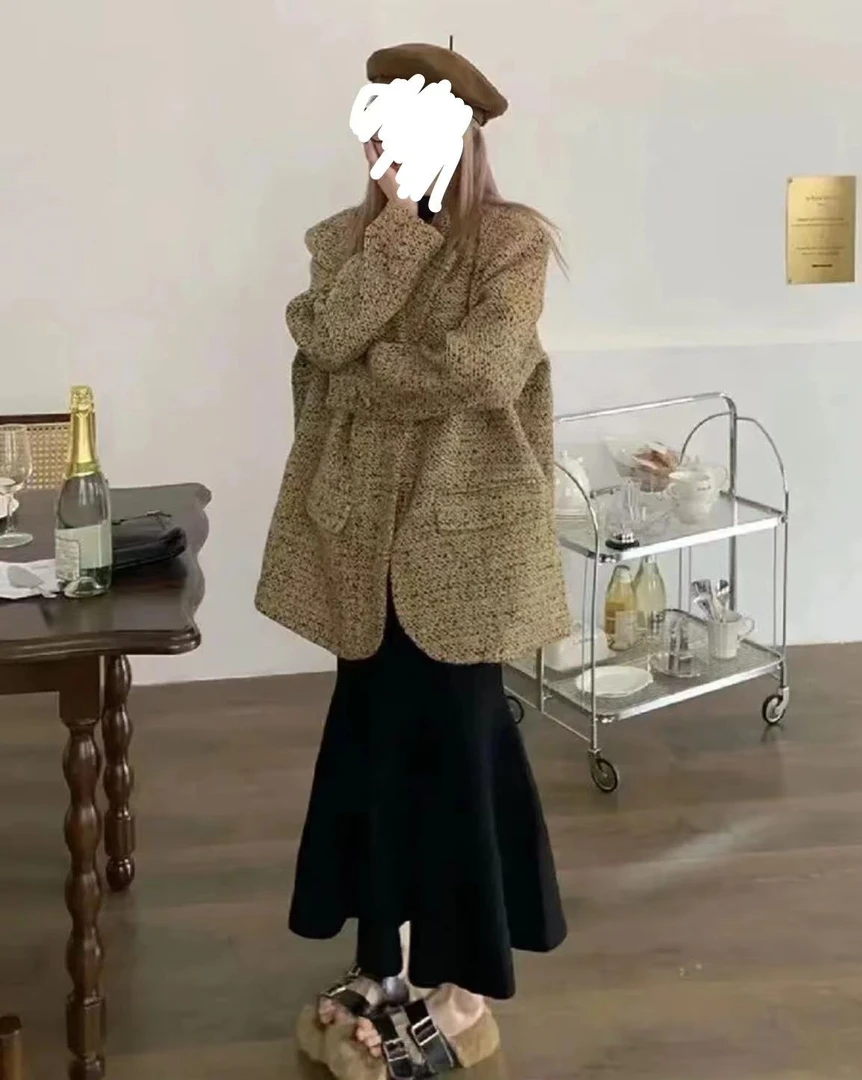 大脸【吸睛】韩系小香风套装高级感气质西装外套(9256外套）