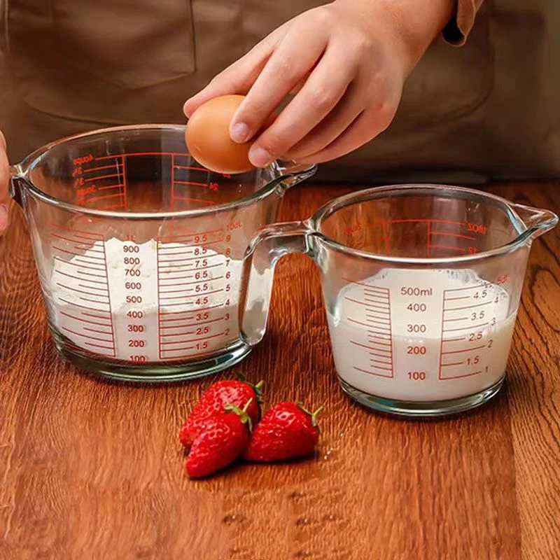 【打蛋杯】家用玻璃杯刻度杯面粉量杯牛奶杯家用烘焙多功能简约耐热