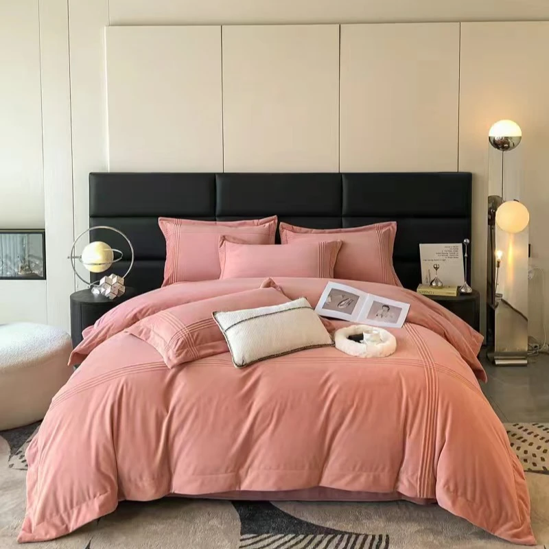 宝宝绒四件套花边冬季保暖绒床上用品-埋绳