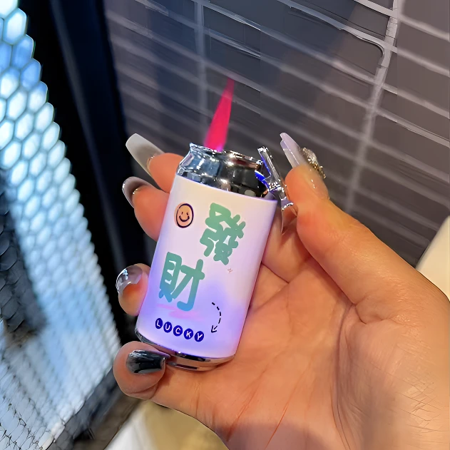 易拉罐造型打火机创意可爱个性炫酷彩灯防风小巧情人节送男友女友