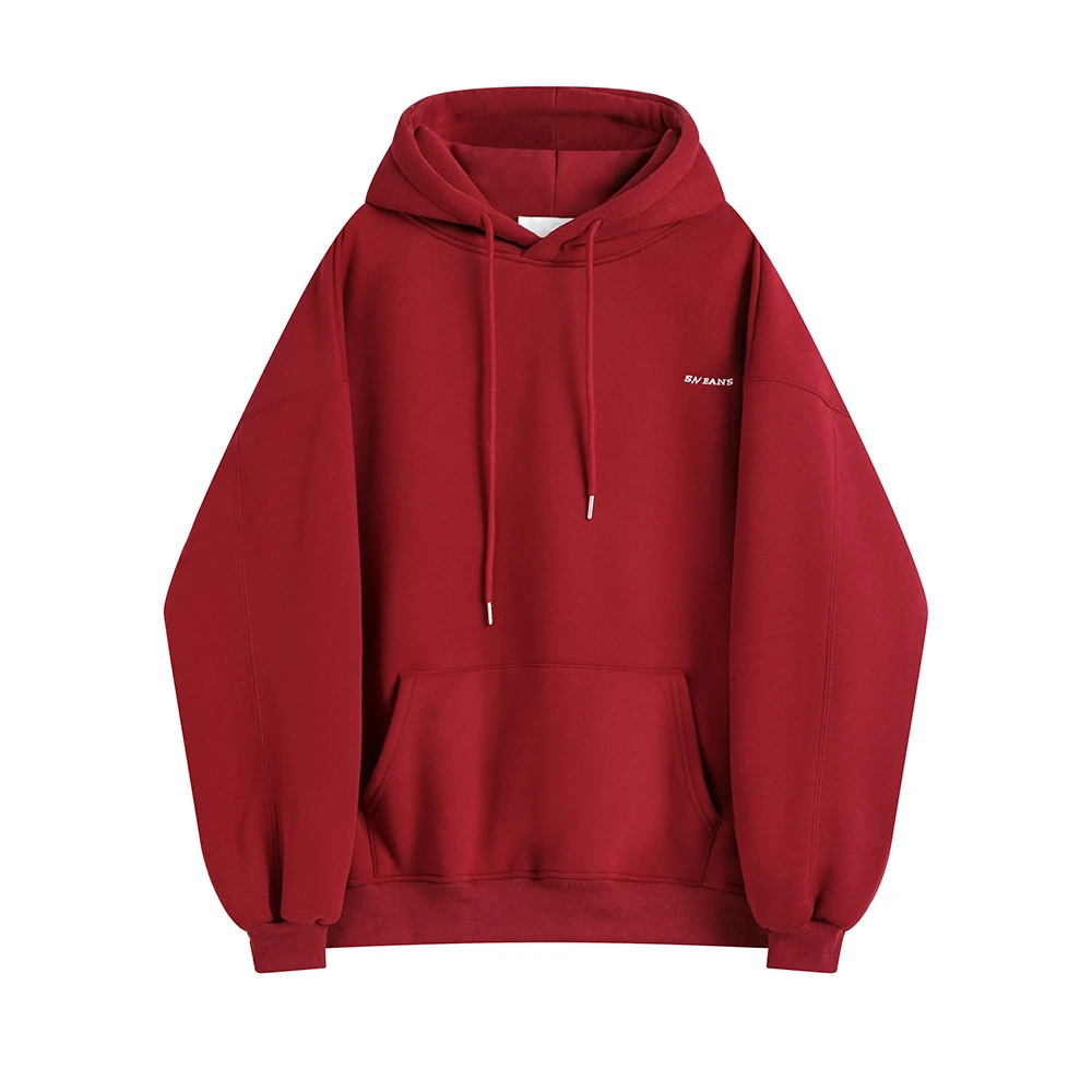 特大码300斤高级感红色连帽卫衣加厚外套宽松休闲加绒加厚上衣男