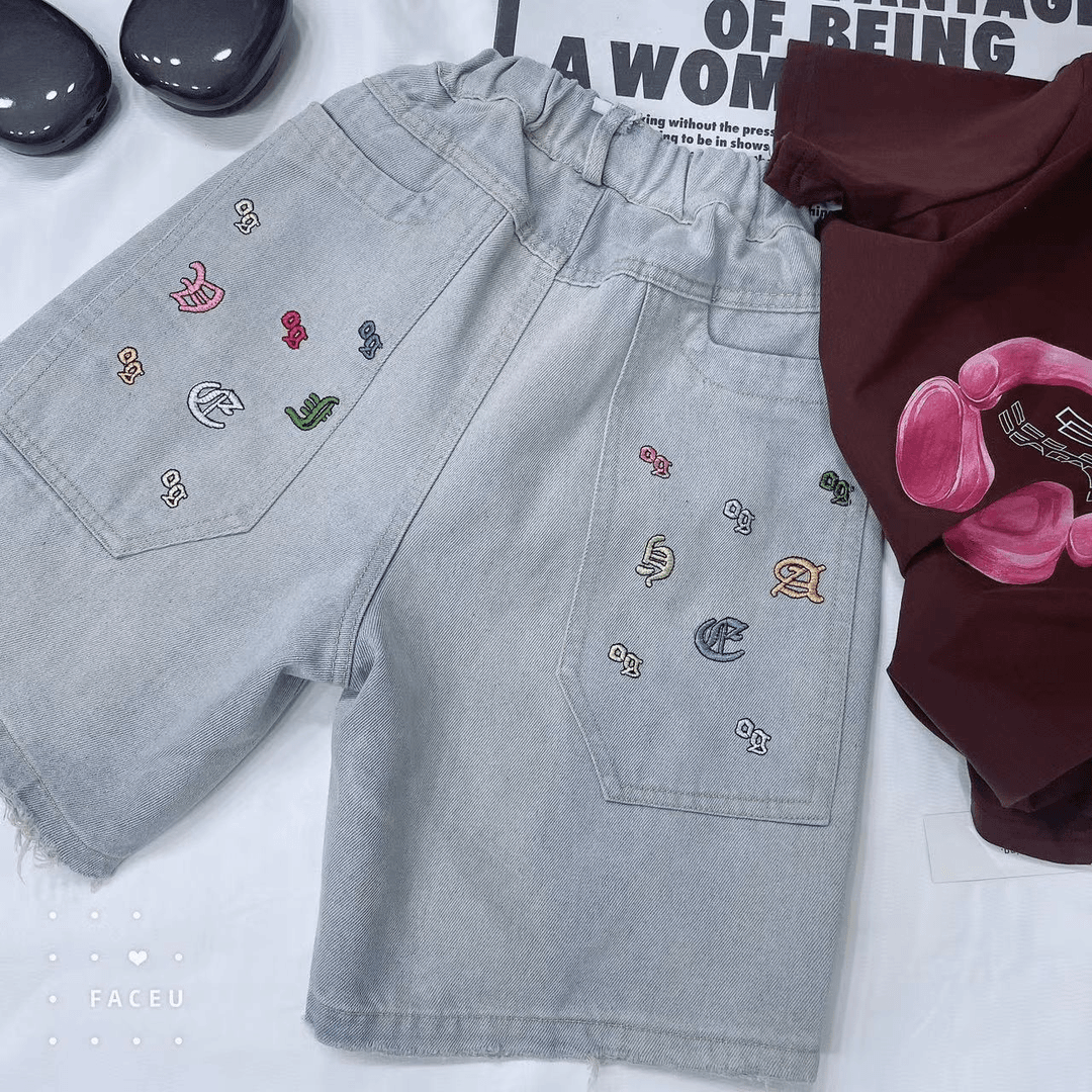 405050《现》小涵家玲姐优选韩版儿童休闲舒适时尚洋气日常牛仔短裤