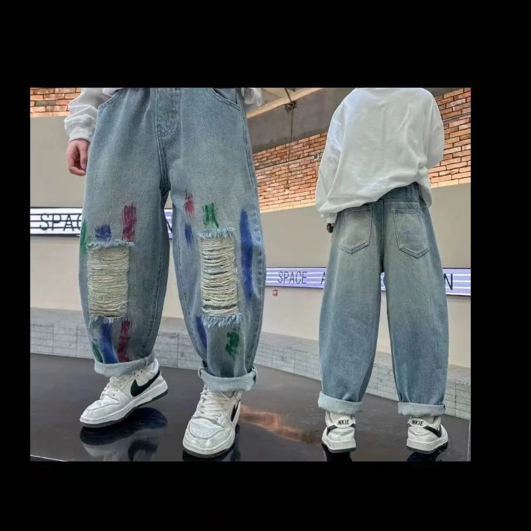 405326《现》小涵家玲姐优选韩版儿童休闲舒适时尚洋气日常牛仔裤