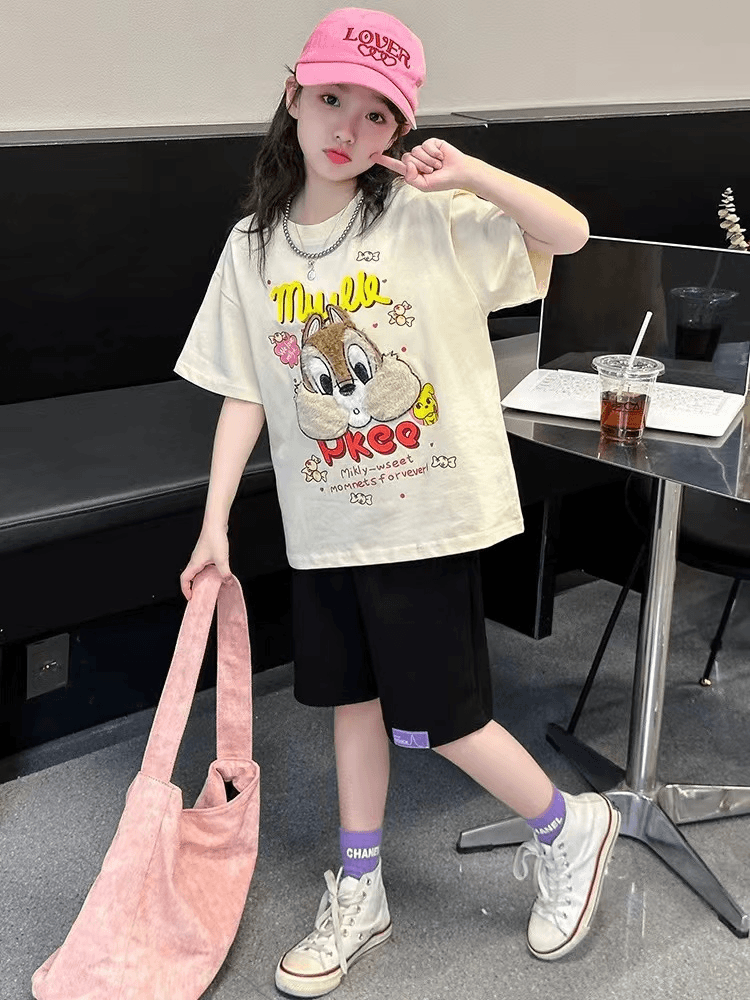 407211《现》小涵家玲姐优选韩版儿童可爱舒适百搭洋气日常休闲套装