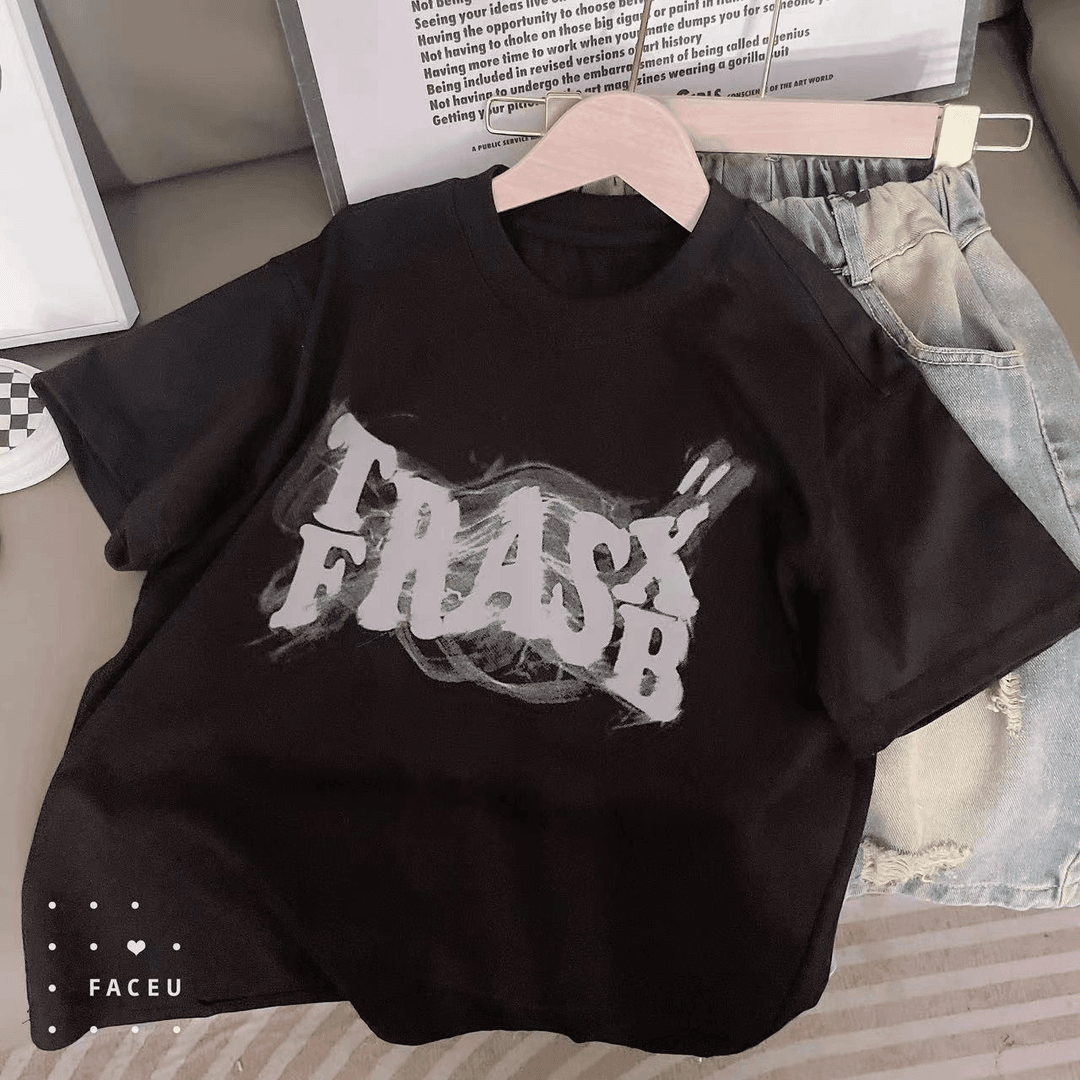 405302《现》小涵家玲姐优选韩版儿童休闲日常潮牌夏款洋气百搭短袖