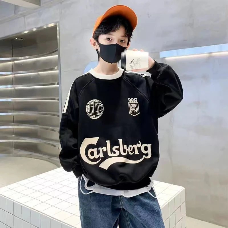 407156《黑》小涵家玲姐优秋季选韩版儿童休闲舒适洋气日常百搭卫衣