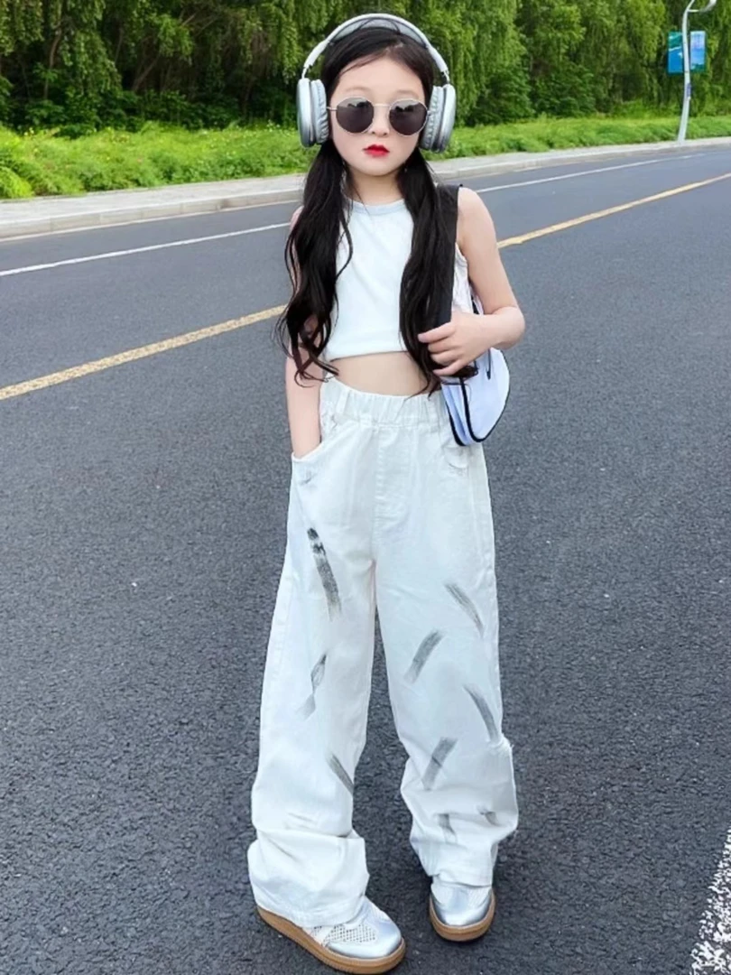 406256《现》小涵家玲姐优选韩版夏季儿童日常休闲百搭直筒休闲裤