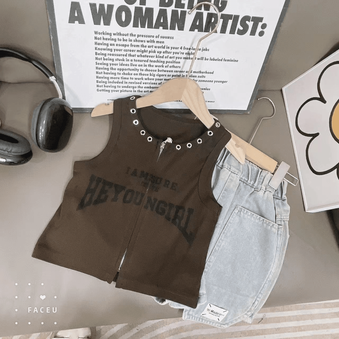 405494《现》小涵家玲姐优选韩版儿童休闲舒适时尚洋气百搭背心