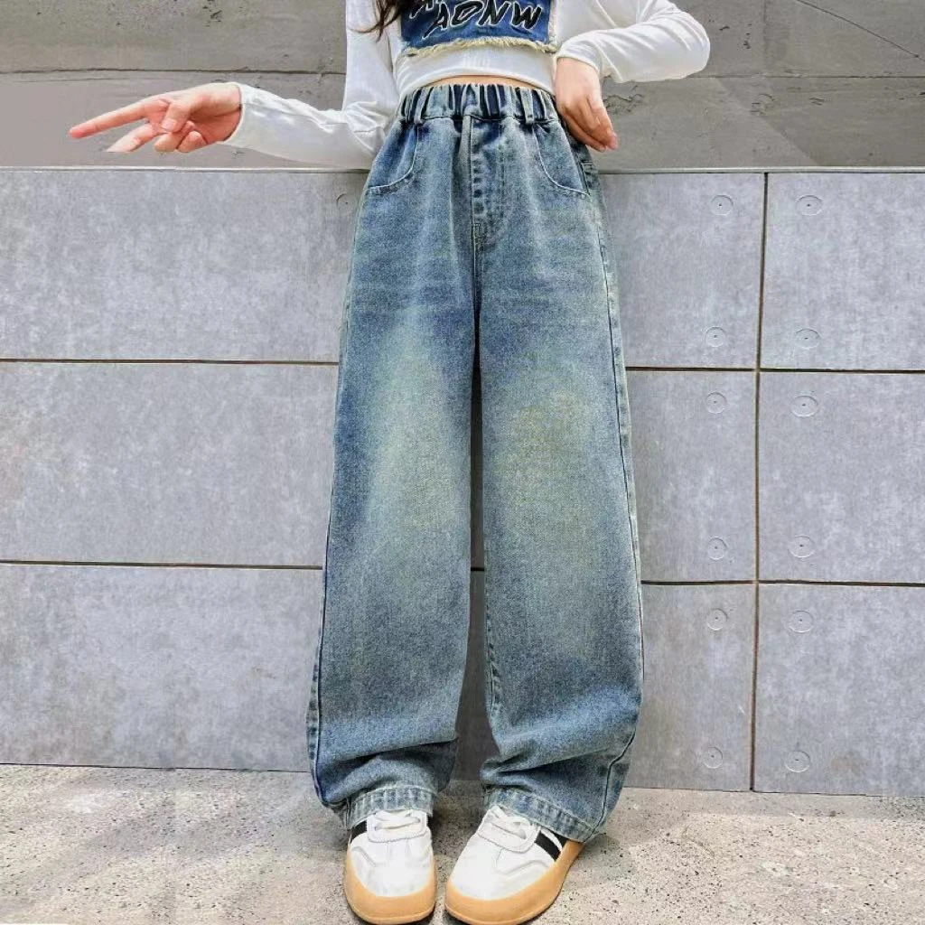 406088《现》小涵家玲姐优选韩版儿童休闲舒适日常洋气春款牛仔裤