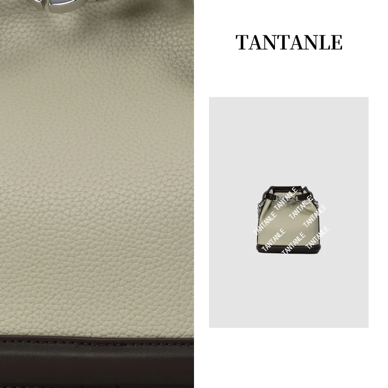 TanTanLeTanTanLe千羽·原创设计 高定百搭单肩斜挎包大号米杏女包