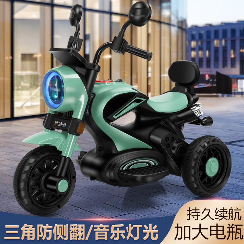 【充电款带音乐灯光早教喇叭】升级大哈雷1-6岁可坐人电动摩托车