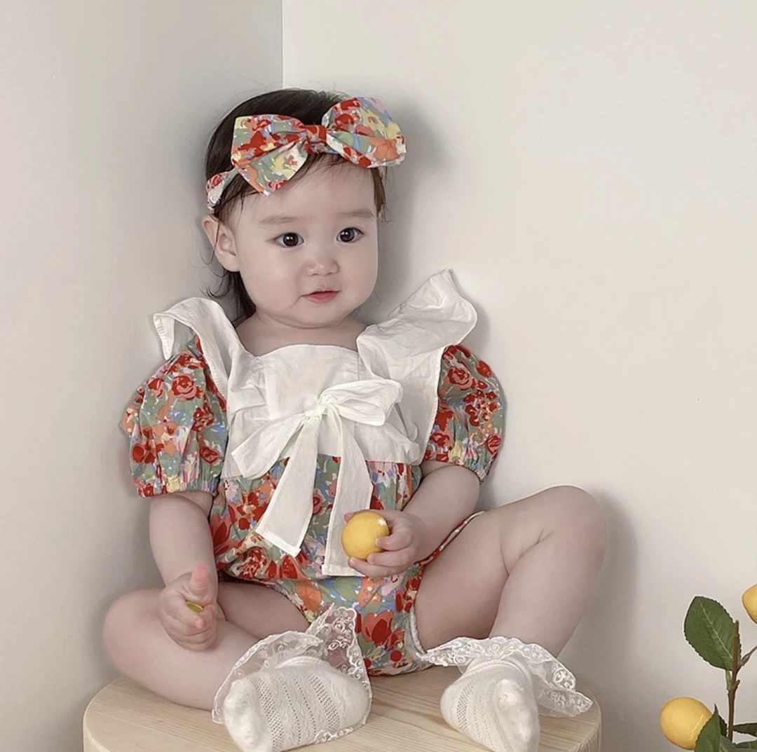 童安优品专属宝宝洋气春夏款婴幼儿外穿网红碎花薄款婴儿包屁衣