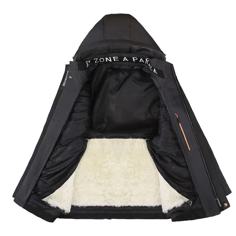 秋冬季爆款中老年男士雷锋款羔羊羊皮毛一体内胆可拆卸抗寒保暖