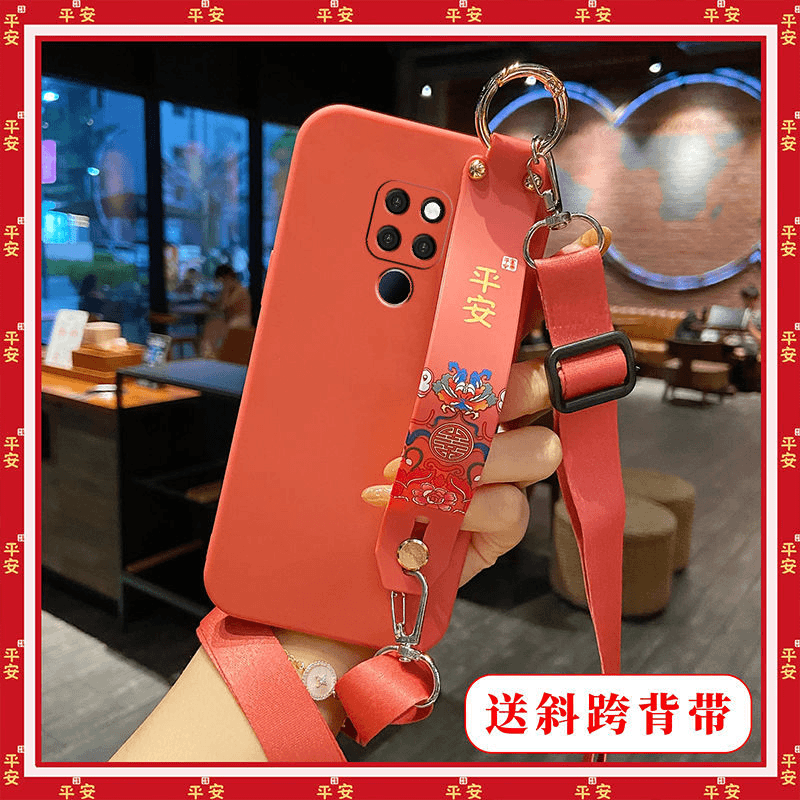 华为Mate20x手机壳Mate20Pro软硅胶Mate20保护套腕带支架斜跨背带