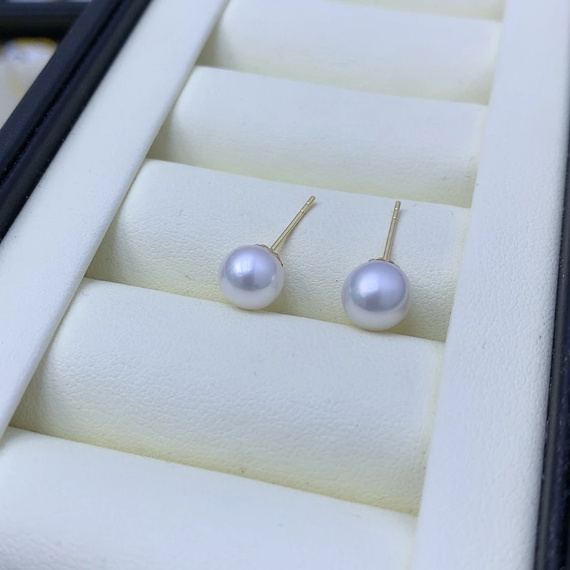 【闪购商品】淡水珍珠耳饰18K金镶嵌