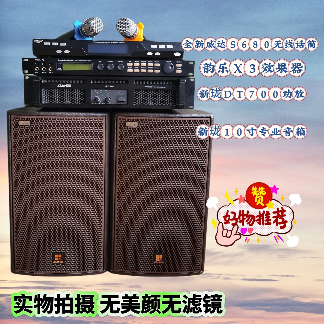 9新  不包邮意大利进口单元二手新珑10寸专业音箱四件套二手音响