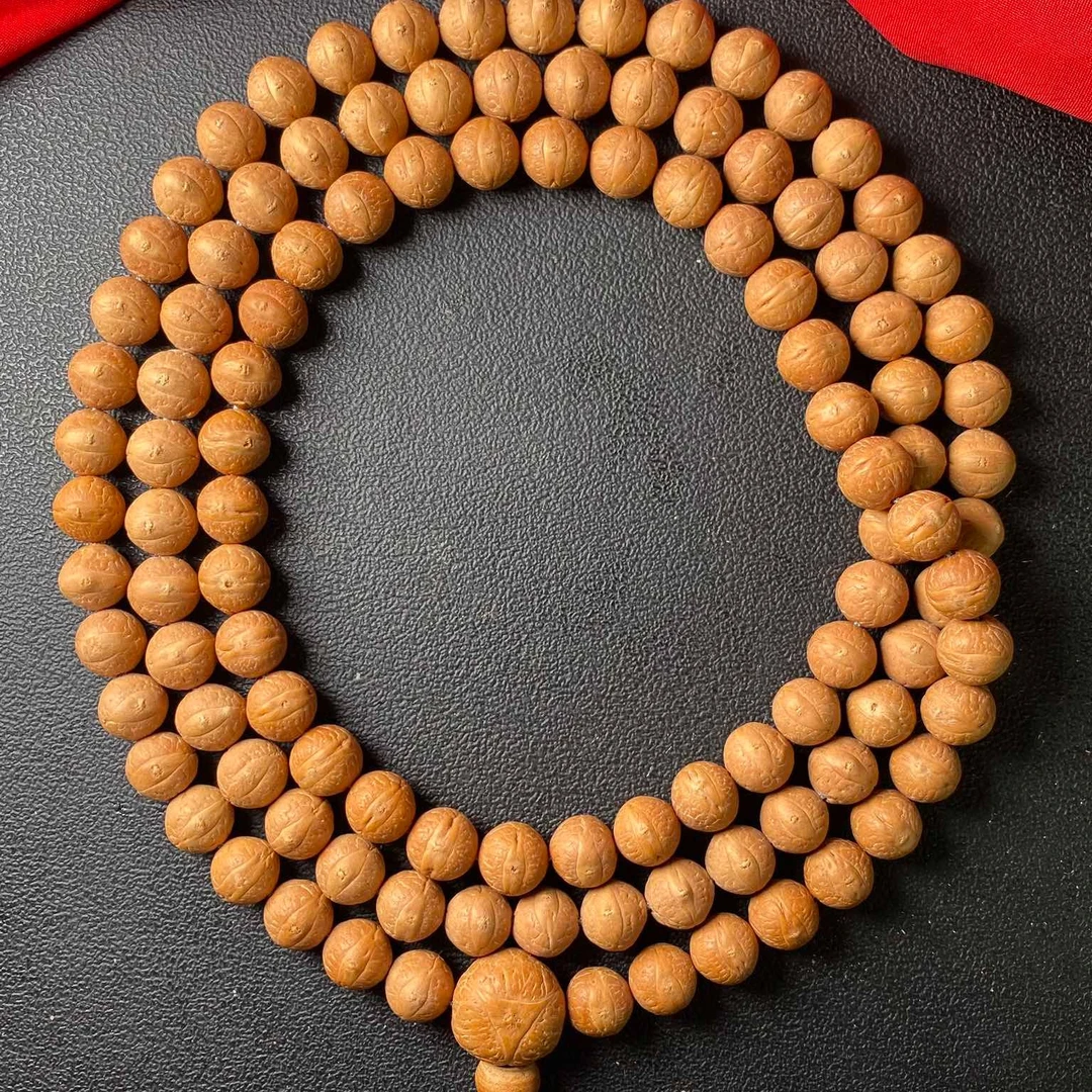 尼泊尔12mm凤眼菩提108颗念珠高油高密黄皮原籽男女盘玩文玩好物